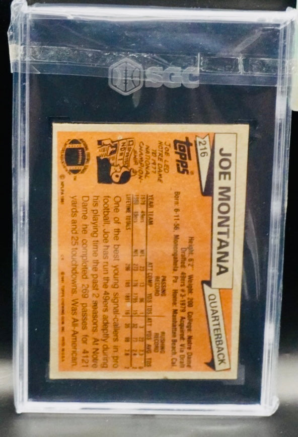 1981 Topps Joe Montana #216 SGC 5 RC
