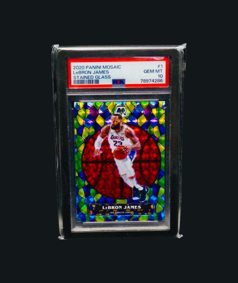 2020 Panini Mosaic LeBron James #1 SP Stained Glass PSA 10