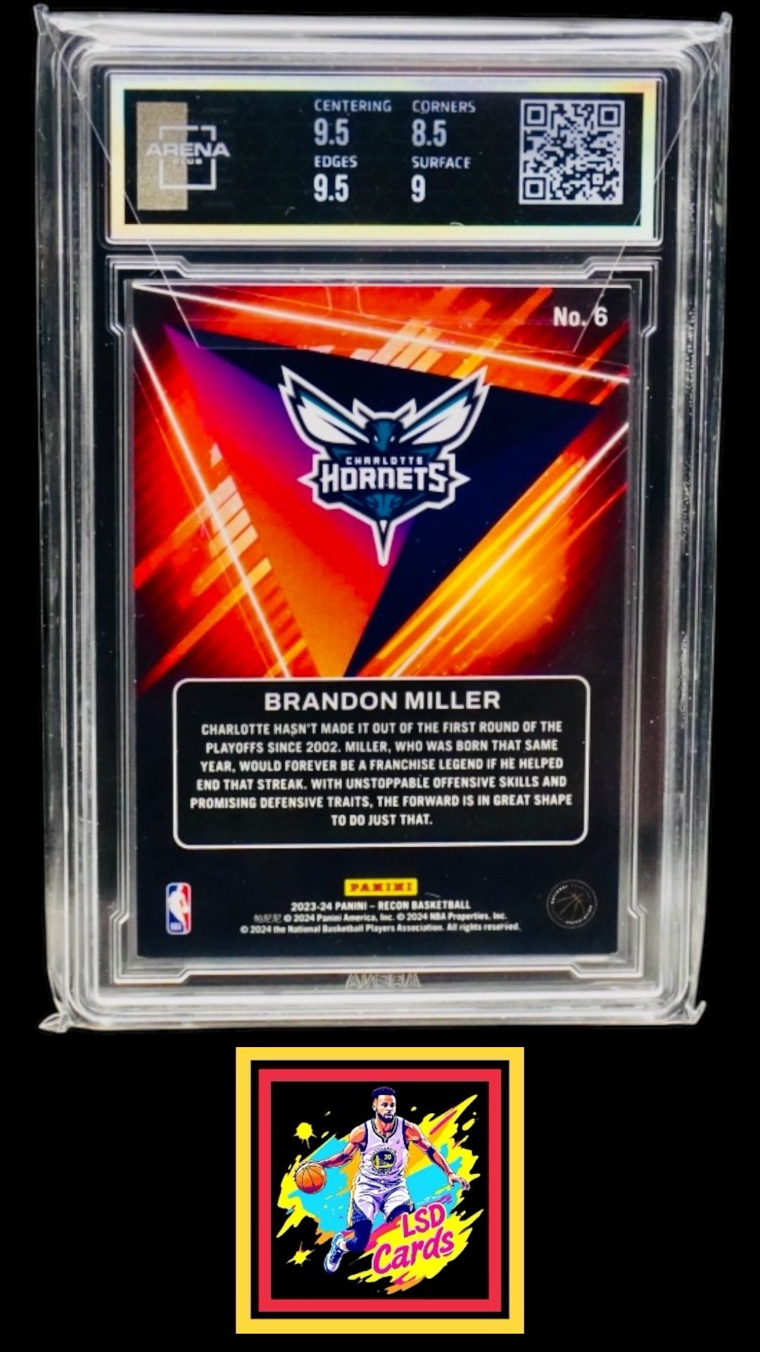 2023-24 RECON BRANDON MILLER GOLD FOIL /10 #6 FUTURE LEGENDS RC SP Arena Club 9
