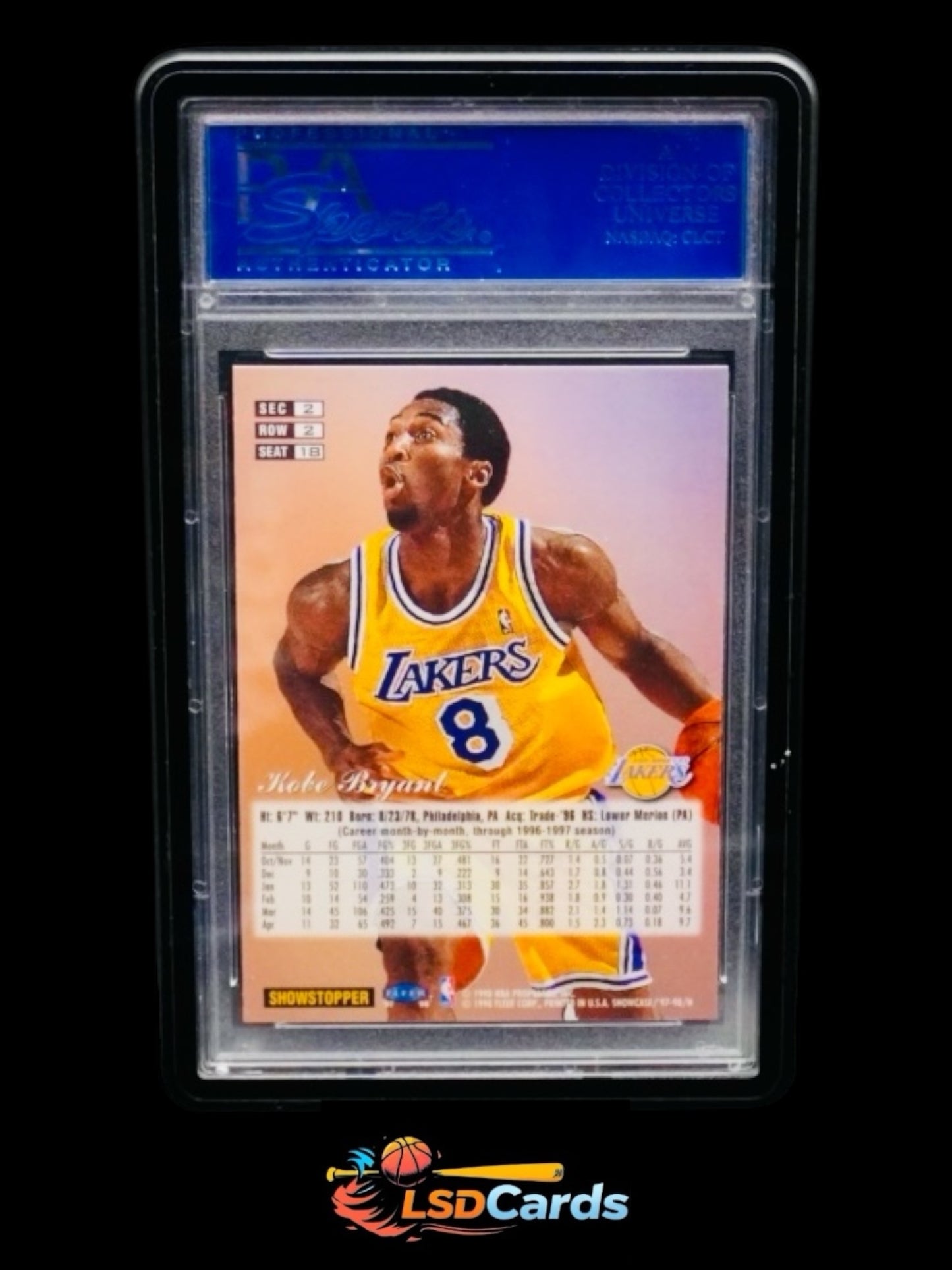 1997 Flair Showcase Kobe Bryant Row 2 Psa 10