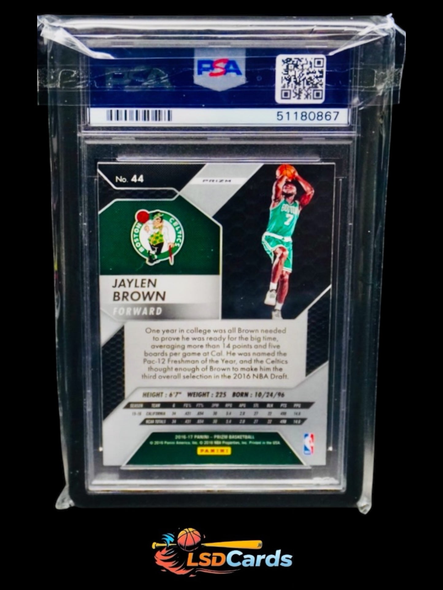 2016-17 Panini Prizm Jaylen Brown Silver Prizm PSA 10 RC